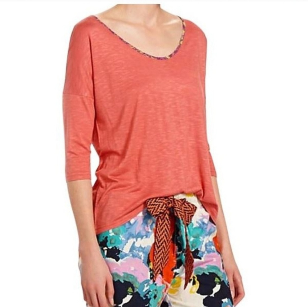 NWOT Anthropologie Porridge CoralFloral Dolman Tee